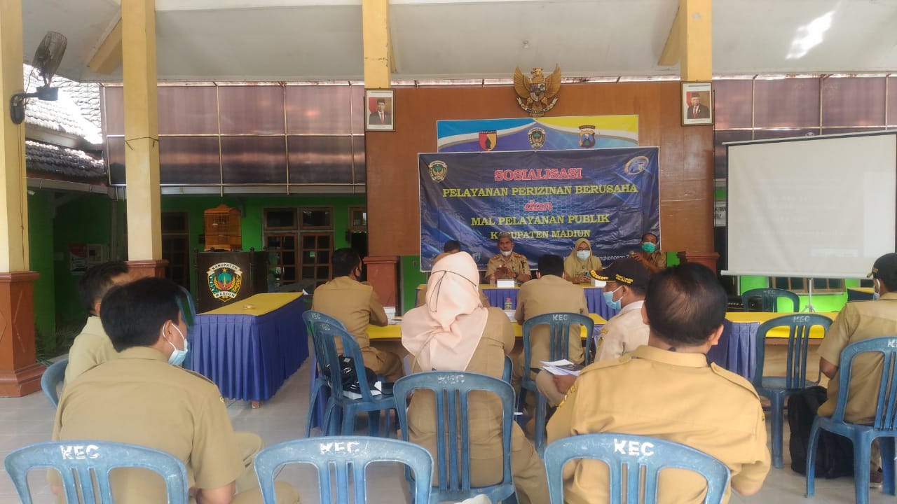 Sosialisasi Pelayanan Perizinan Berusaha dan Mal Pelayanan Publik Kabupaten Madiun di Kecamatan Pilangkenceng pada tanggal 7 Juni 2021